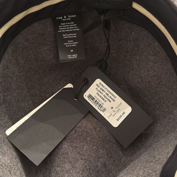 RAG & BONE Floppy Fedora Packable Hat In Grey - Picture 5 of 5